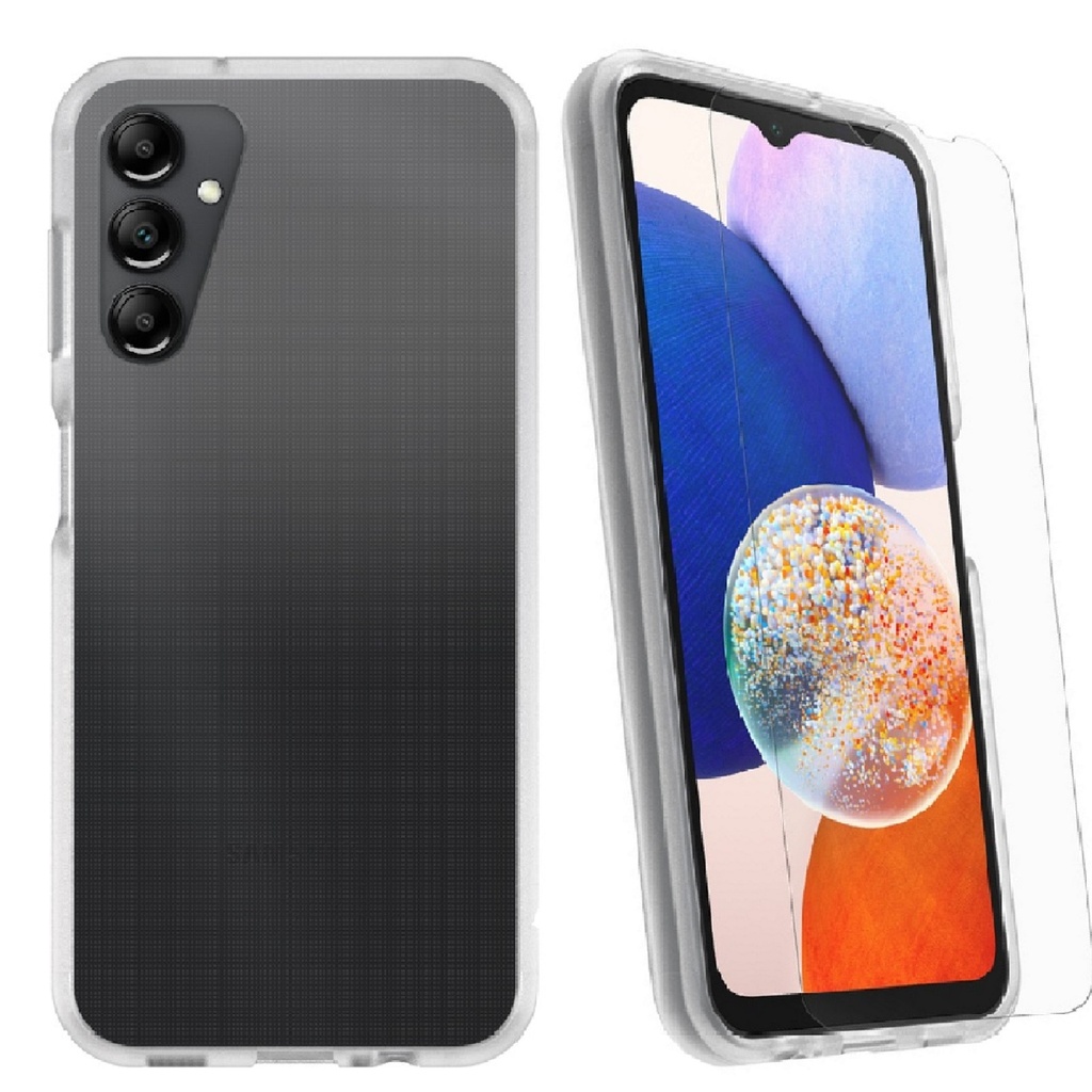 OtterBox React Case with Trusted Glass Samsung Galaxy A14 5G (6.6") Clear - (78-81181), DROP+ Military Standard Case