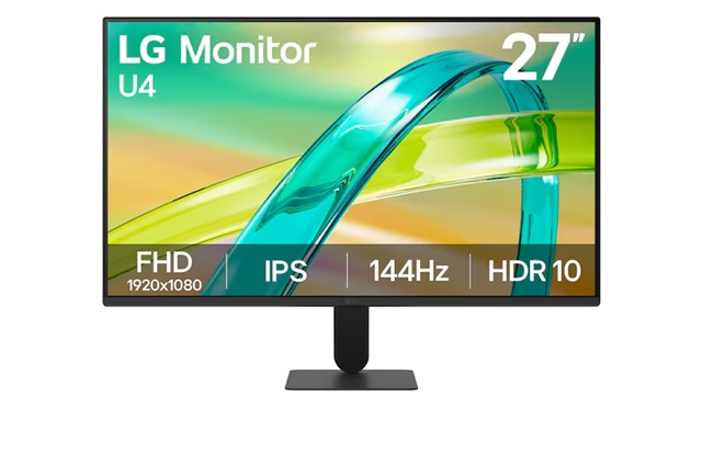 [MNL-27U411B-B] MNL-27U411B-B LG 27' IPS Full HD 144Hz Monitor, 1920x1080, sRGB 99%, 1ms MBR, HDR10, 16: 9, HDMI, VGA, Tilt Stand