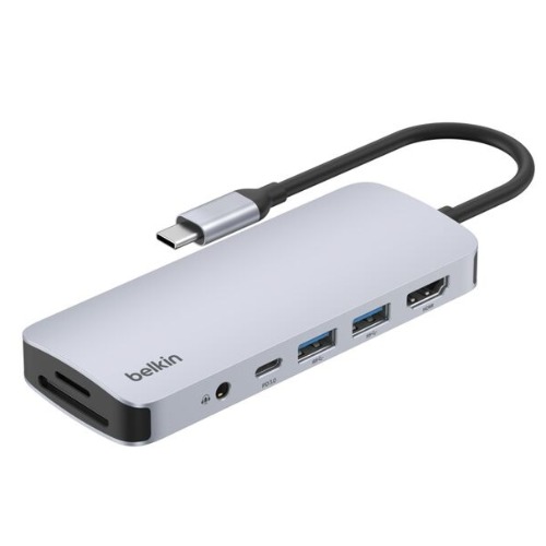 MPA-AVC009FQSGY-V2 Belkin Connect USB-C 7-in-1 Multiport Hub - Space Grey (AVC009fqSGY-V2), 5Gbps, 2x USB-A, 1x USB-C, 1x 4K HDMI, 1x SD,1X ,Micro SD, 2 Years Warranty