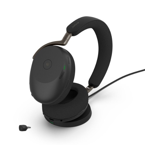 [SPJ-EVL3-85-MS-S-C-ST] SPJ-EVL3-85-MS-S-C-ST Jabra Evolve3 85, MS Stereo Black Bluetooth ANC Headset with Wireless Charging Pad, Link390C BT, USB-C