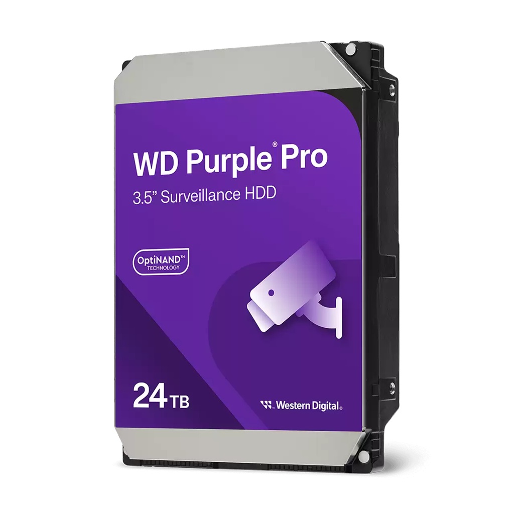 HAWD-PP35-24TB Western Digital WD Purple™ Pro Surveillance Hard Drive - 24TB 3.5' HDD 7200RPM 512MB SATA 287MB/s 24x7 2.5mil MTBF 5-Year Limited Warranty