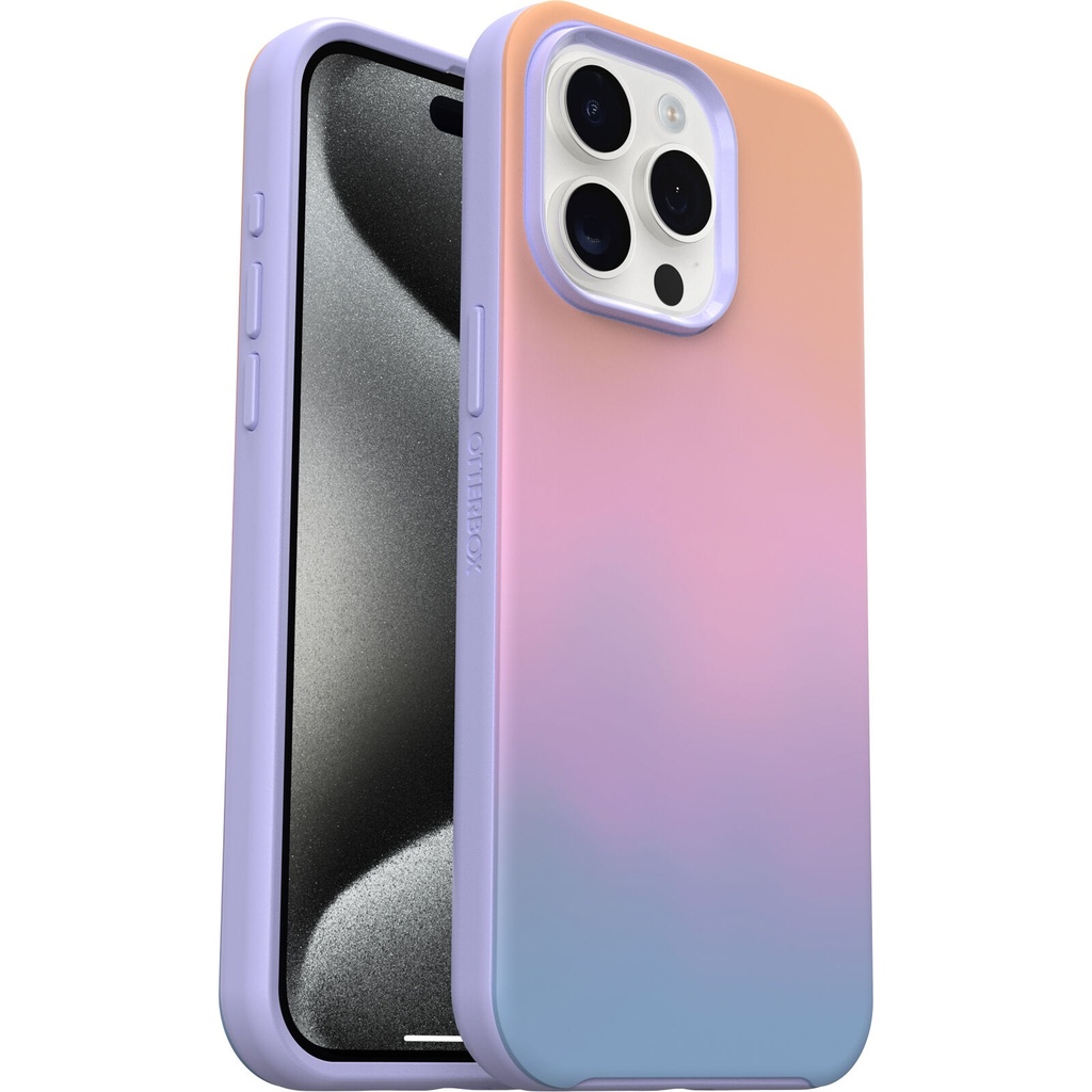 OtterBox Symmetry+ MagSafe Apple iPhone 15 Pro Max (6.7") Case Soft Sunset (Purple) - (77-93385),DROP+ 3X Military Standard,7 Years Warranty