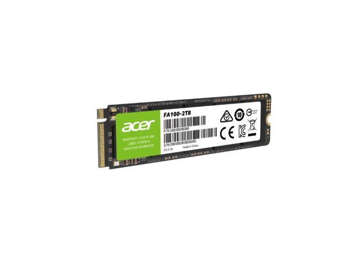[BIW-FA100-2TB] BIW-FA100-2TB ACER FA100-2TB SSD M.2 NVMe PCIe Gen 3*4 Read speed 3150MB/s Write Speed 2600MB/s BL.9BWWA.121 - 5 Year Warranty