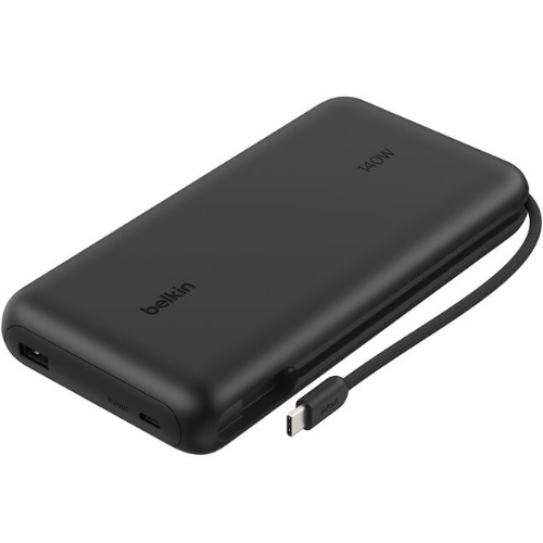 [MPA-BPB039FQBK] MPA-BPB039FQBK Belkin UltraCharge Pro 25K mAh Laptop Power Bank w/ 140W Integrated USB-C Cable(35CM) - Black(BPB039fqBK),1x USB-C,1x USB-A, $2500CEW,2 Years Warranty