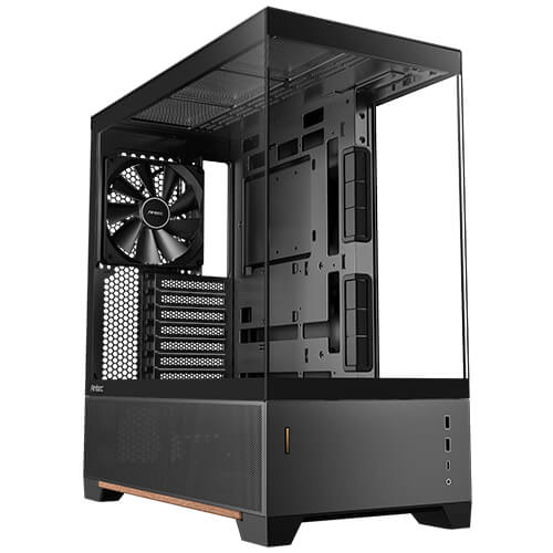 CAA-C6-WOOD Antec C6 WOOD - Black, Mid Tower, ATX/Micro-ATX/ITX, Tempered Glass, USB-C 10Gbps, 3 PWM Fans, 360mm Radiator, 450mm GPU, 2Yr Wty