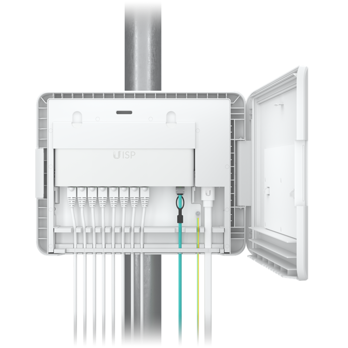 Ubiquiti UISP Box, Outdoor Box for UISP-R  UISP-S, Pole /Wall-Mountablke, IPX6-Rated Water Resistance, Power TransPort Cable Required, 2Yr Warr