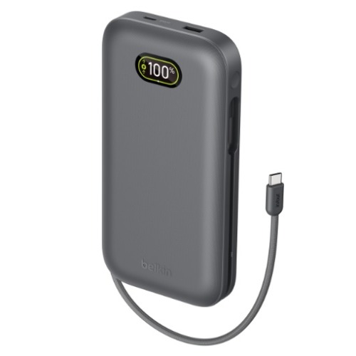 [MPA-BPB040FQCH] MPA-BPB040FQCH Belkin UltraCharge Pro Laptop Power Bank 27K with140W Integrated USB-C Cable(30cm) - Charcoal(BPB040fqCH),2xUSB-C,1xUSB-A,$2,500 CEW, 2 Years Warranty