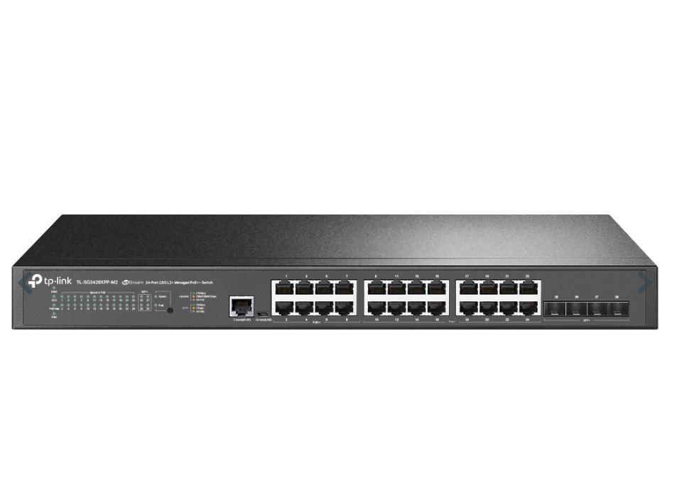 TP-Link SG3428XPP-M2 Omada JetStream 24-Port 2.5GBASE-T and 4-Port 10GE SFP+ L2+ Managed Switch with 16-Port PoE+  8-Port PoE++ by Omada SDN