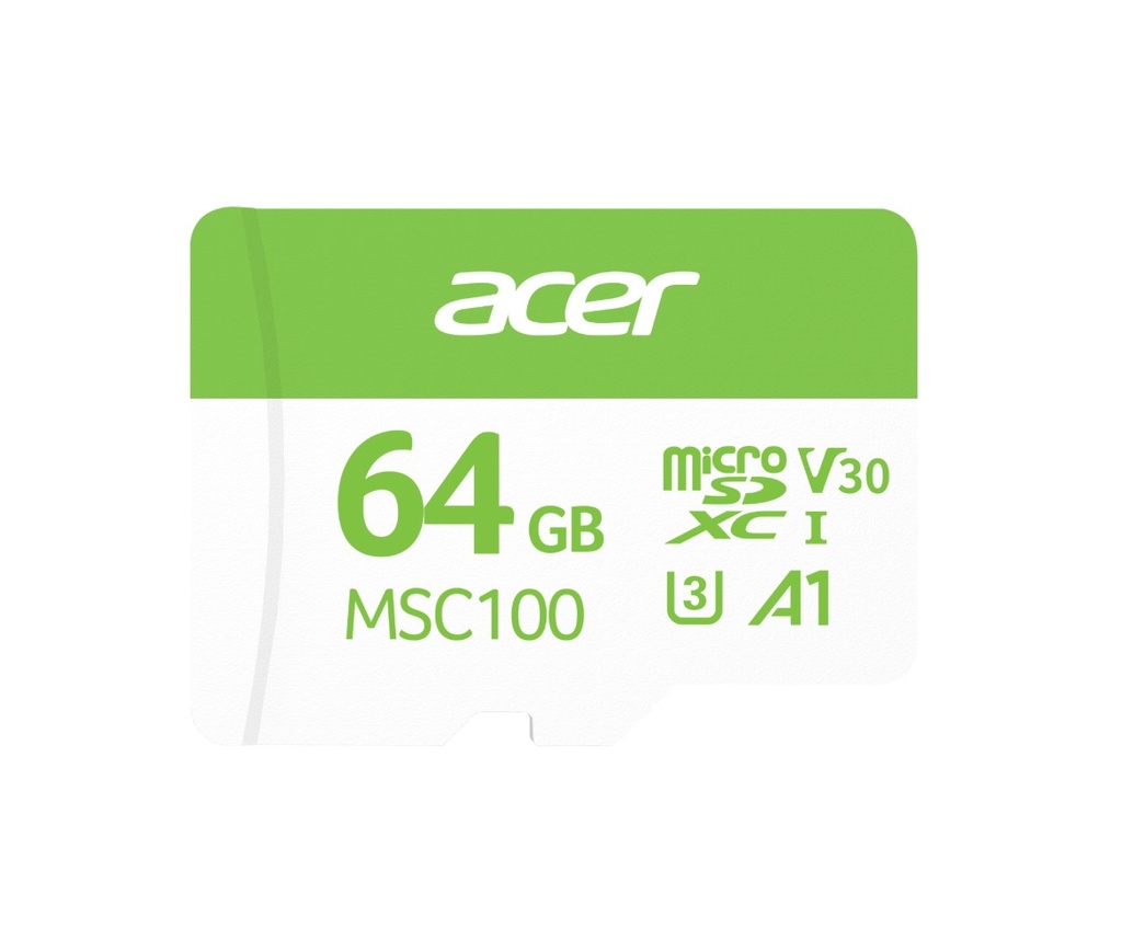 [BIW-MSC100-64GB] BIW-MSC100-64GB Acer MSC100-64GB microSD Express Read & Write Speed up to 100 MB/s & 30MB/s BL.9BWWA.336