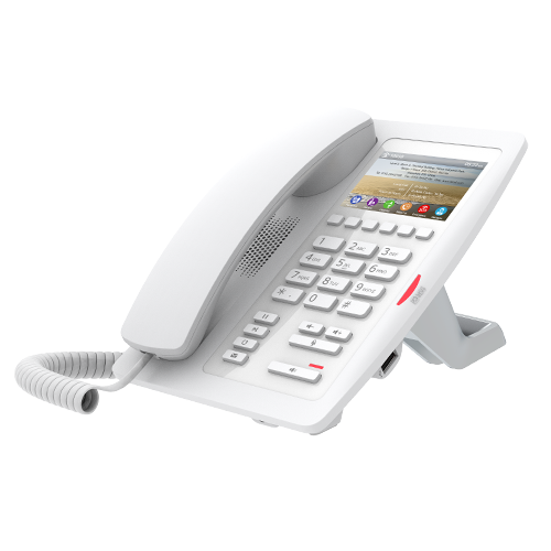 Fanvil H5 Hotel / Office Enterprise IP Phone - 3.5" Colour Screen, 1 Line, 6 x Programmable Buttons, Dual 10/100 NIC, POE, 2 Years Warranty- White