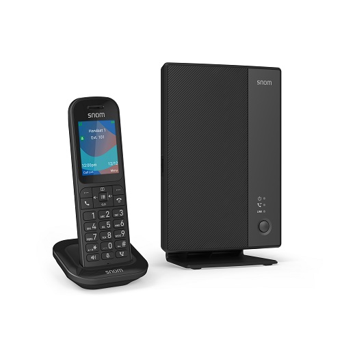 IPS-M253 Snom M253 DECT single-cell bundle, M250 DECT base station + M53 DECT handset, PoE, TLS/SRTP security, LDAP directory, OTA updates, 10 handset support