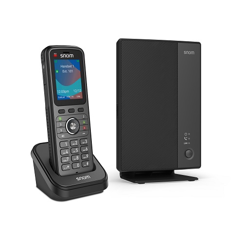 IPS-M256 Snom M256 DECT bundle, M250 DECT base station + M56 DECT handset, IP67, PoE, TLS/SRTP security, LDAP, OTA updates