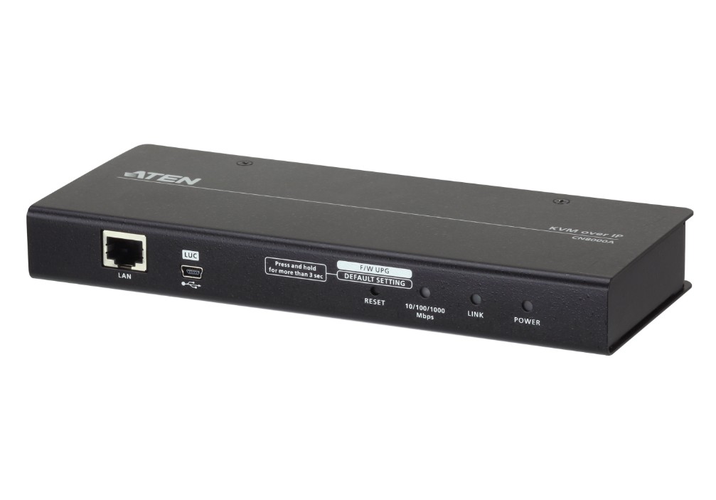 [KVA-CN8000A-AT-U] KVA-CN8000A-AT-U ATEN Single Port VGA KVM over IP Switch, supports up to 1920 x 1200 @ 60Hz, 1 VGA USB and PS/2 KVM Cable included