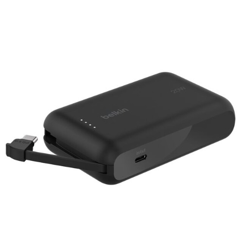 [MPA-BPB021FQBK] MPA-BPB021FQBK Belkin BoostCharge 10K Power Bank with Integrated USB-C Cable (5.7 cm)  - Black (BPB021fqBK), 2xUSB-C(20W), $2500 CEW, 2 Years Warranty