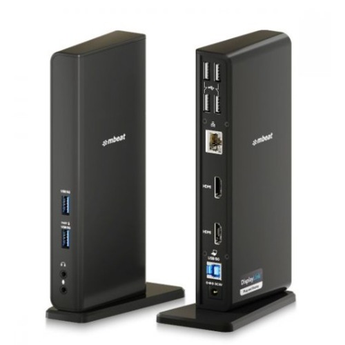 [USMB-DOCK-DLD20] USMB-DOCK-DLD20 mbeat® USB-C/A Dual HDMI DisplayLink Docking Station Dual Full HD 1080p @60Hz 2 × HDMI 1.3 1 × USB-B 3.0 2 × USB-A 3.1 Gen 1 4 × USB-A 2.0