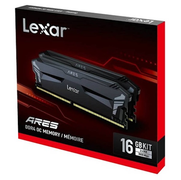 [LXM-DR4-U8GX2-36-18-GD0A] LXM-DR4-U8GX2-36-18-GD0A Lexar LD4BU008G-R3600GD0A DDR4 UDIMM 16GB Kit (2 x 8GB) 3600 MT/s 1.35V CL18 HEATSINK THOR XMP 2.0 OC Ares Black