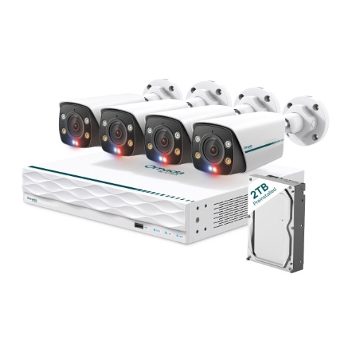 NWTL-OMADA-B8S4-2T TP-Link Omada B8S4-2T 8MP Bullet PoE Security Camera System with 2TB HDD, 4 Cameras with 16-Channel NVR (Omada Camera)