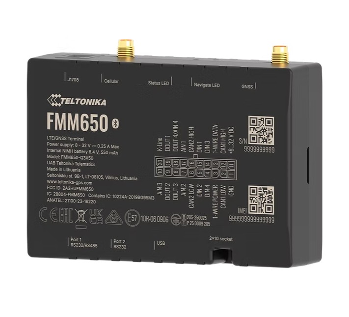 [NHT-FMM650] NHT-FMM650 Teltonika FMM650 4G LTE Cat M1 tracker for advanced applications with high capacity backup battery and external antennas