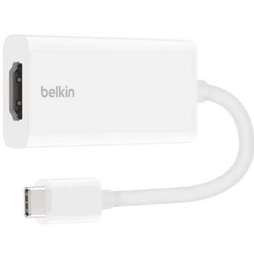 [MPA-F2CU038DSWHTAPL] MPA-F2CU038DSWHTAPL Belkin USB-C to HDMI Adapter - White (F2CU038dsWHTAPL), 4K@60Hz, Dolby Vision, HDCP 2.2, 6-Layer Circuit Board, Wi-Fi Shielding, 2-Year Warranty