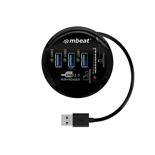 USMB-HCR518 (LS) mbeat® Portable USB 3.0 Hub and Card Reader - USB 3.0/2.0, SDXC/SDHC/ MMC/MMC4.0/ RS-MMC/RS-MMC/Micro-SDXC/Micro-SDHC/ MicroSD, up to 2TB