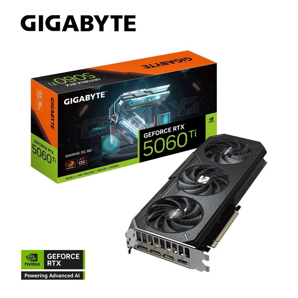 VCG-N506TGAMINGOC-8GD Gigabyte GeForce RTX™ 5060 Ti GAMING OC 8G, 2647 MHz, CUDA TBD, 28 Gbps, GDDR7, 128 bit, PCI-E 5.0, PSU 650W, DisplayPort 2.1b *3 HDMI 2.1b *1