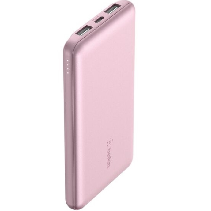 MPA-BPB011BTPK Belkin BoostCharge 10k mAh Power Bank (Triple-Port) + USB-C to USB-A Cable - Pink (BPB011btPK),2x USB-A(12W),1x USB-C(15W), $2500 CEW,2 Years Warranty