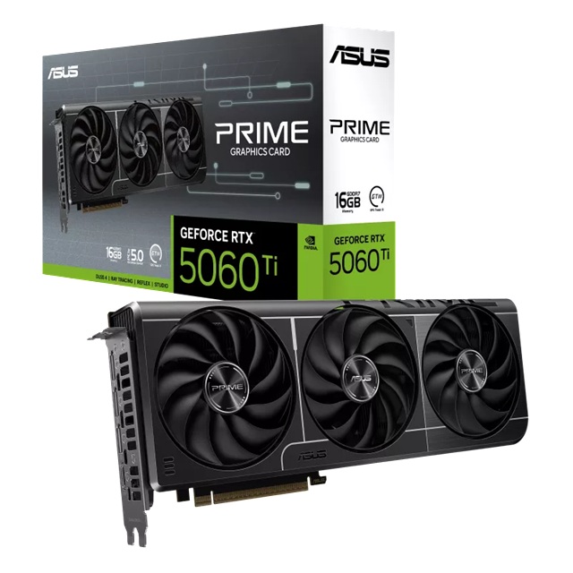 VCA-RTX5060TI-16G ASUS nVidia GeForce PRIME RTX™ 5060 Ti 16GB GDDR7, 4608CUDA, 2602MHz,16GBGDDR7, 28Gbps,128bit, PCIe5.0, 7680x4320, HDMI2.1b, DP2.1b