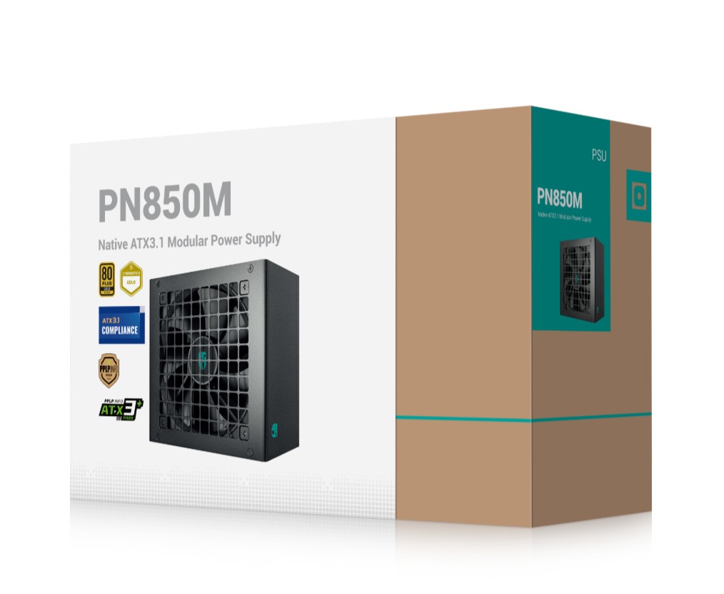 PSD-PN850M-GS DeepCool PN850M Gamer Storm 850W 80+ Gold Certified Fully Modular ATX Power Supply, 120mm Fan, Japanese Capacitors, DCtoDC, ATX12V V3.1, 100,000 MTB
