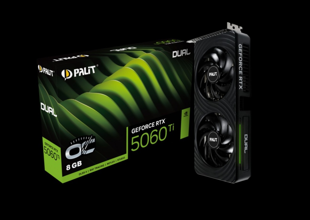 VCPA-RTX5060TI-DUAL-OC-8G PALIT RTX5060Ti DUAL OC 8G GDDR7 128bit 3-DP HDMI NE7506TS19P1-GB2062D