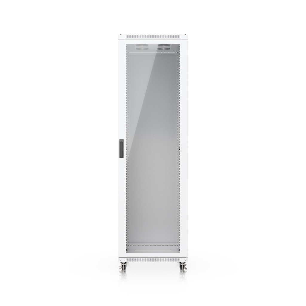 NHU-UACC-RACK-42U-1000-G Ubiquiti 42U Rack Cabinet,Fully Assembled Floor Rack,Built-In Fans,Removable Panels,Lockable Casters,Optimal Airflow,Heavy-Duty,Easy Equipment Access.