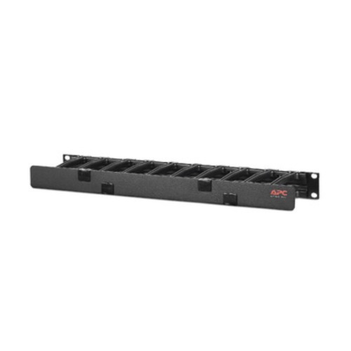 UPA-AR8602A APC NetShelter Cable Management, Horizontal Cable Manager, 1U, Single Side with Cover, Black, 483 x 44 x 110 mm