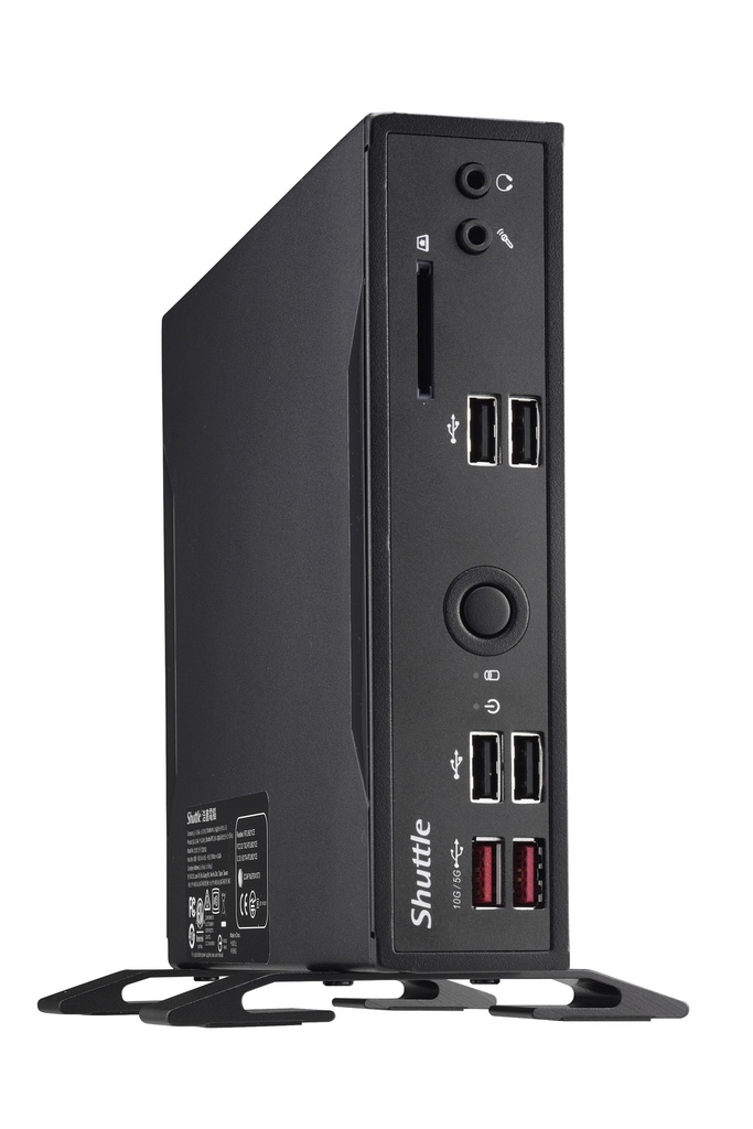 SYS-DS20U3V2 Shuttle DS20U3V2 Slim Mini PC 1L Barebone- Intel Core i3-10110U, Fan-less, 2x LAN, RS232/RS422/RS485, HDMI, DP, VGA, Vesa Mount, 65W adapter