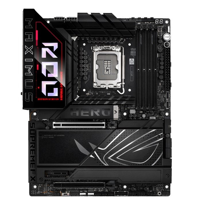 MBA-Z890-ROGMAX-HERO ASUS ROG MAXIMUS Z890 HERO LGA1851 ATX Motherboard 192GB, DDR5, 1 x PCIe 5.0 x16 slots, 6 x M.2 slots,1 x SlimSAS, 4 x SATA 6Gb/s