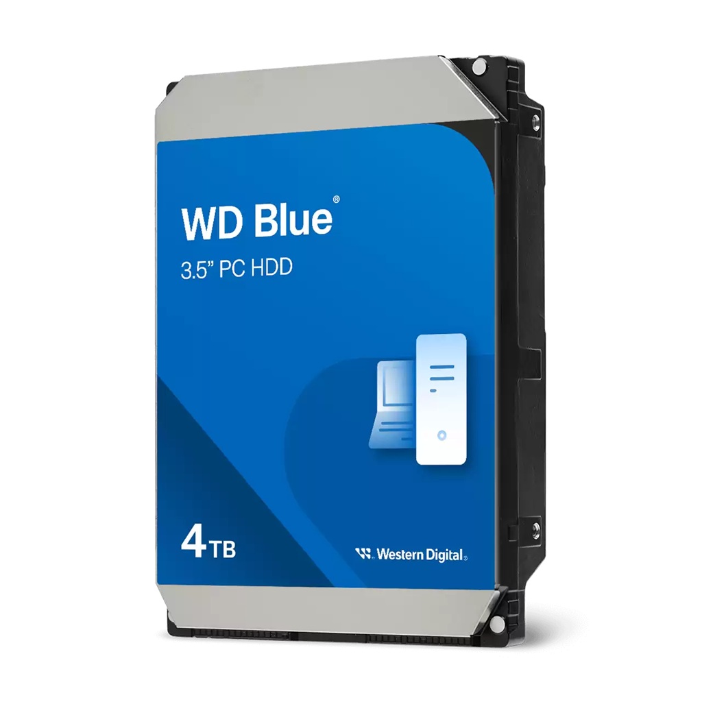 HAWD-BL35-4TB4 Western Digital Blue PC Desktop Hard Drive - 4TB, 3.5-inch SATA HDD, 5400 RPM, CMR, 128MB cache, up to 185MB/s