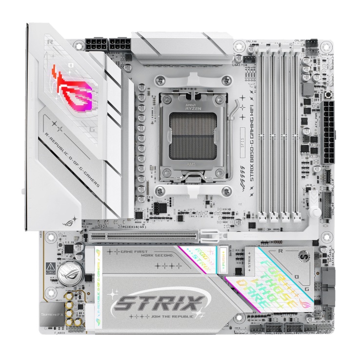 MBA-B850-G-WF-ROG-STRIX ASUS AMD ROG STRIX B850-G GAMING WIFI (AM5) Micro-ATX Motherboard, DDR5 256GB, PCIe 5.0, 4× M.2, Wi-Fi 7, 2.5GbE, Bluetooth 5.4
