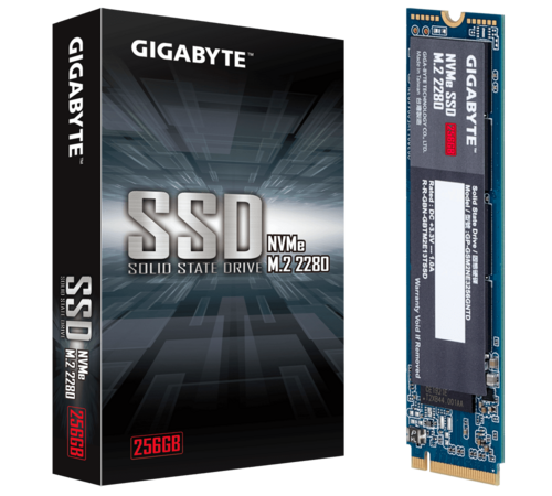 [GP-GSM2NE3256GNTD] GP-GSM2NE3256GNTD Gigabyte, SSD, M.2(2280), NVMe, PCIE 3x4, 256GB, Read:1700MB/s(180k IOPs),Write:1100MB/s(250k IOPs), 2.6W, 5 Years Limited Warranty