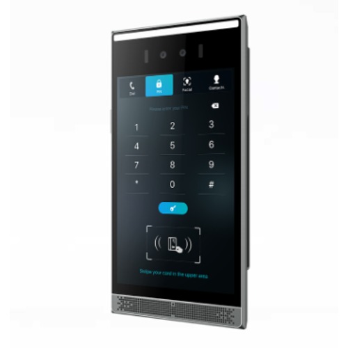 IPF-I68 Fanvil i68 SIP door phone featuring facial recognition, 8-inch IPS touchscreen, dual 2MP cameras, night vision, 2W speaker, 2DI/1DO, IP66/IK07 protect
