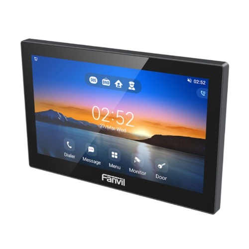IPF-I505W Fanvil i505W SIP indoor unit 7-inch 1024×600 touchscreen,Android 9.0 OS, dual-band Wi‑Fi, 2W speaker, RS485, wall/desktop installation,RS485 interface