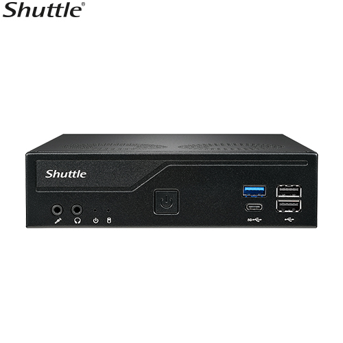 SYS-DH610V2-I516512 Shuttle DH610 V2 Slim Mini PC 1L Barebone - Intel 14400T, 16GB DDR5, 512GB NVMe SSD, 2.5' HDD/SSD bay, 2xLAN (1G & 2.5G), 2xRS232, HDMI, 2xDP, 120W