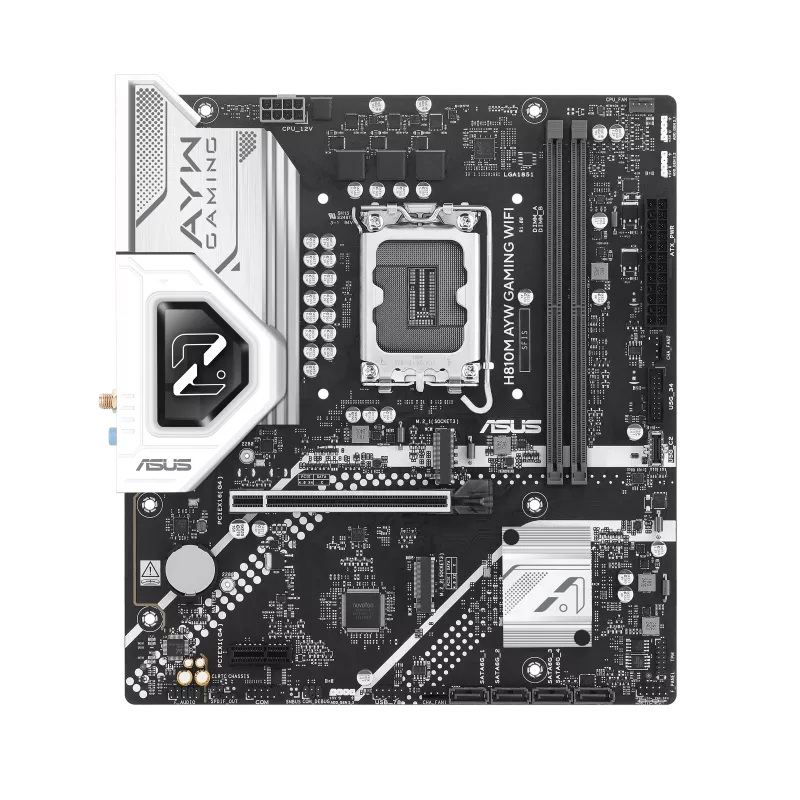 MBA-H810M-AYW-WF ASUS H810M AYW Gaming Wifi, LGA1851, Micro-ATX, DDR5 128GB, PCIe 4.0, 2× M.2, Wi-Fi 6, 1GbE