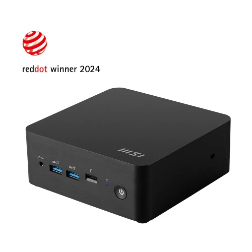 SYM-CUBINUC1M002BAU MSI Cubi NUC 1M-002BAU Black, Barebone NUC Tall, Core 3 100U/Up to DDR5/2*M.2+1*2.5'SSD&HDD/2*HDMI/2*TBT/2*LAN/Wifi6E/Card Reader/Switch Cable/3Y