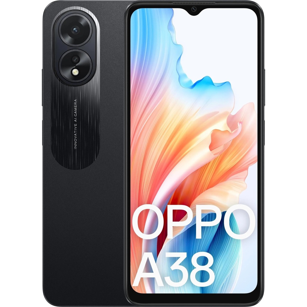 OPPO A38 4G 128GB - Glowing Black (CPH2579AU Black)*AU STOCK*, 6.56", HD+, 90Hz, 4GB/128GB, 50MP/5MP, Dual SIM, 5000mAh, 2YR