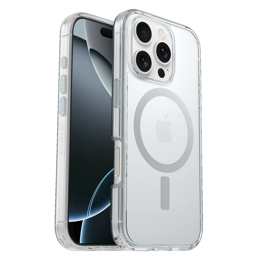 OtterBox Symmetry Clear MagSafe Apple iPhone 16 Pro (6.3") Case Clear - (77-96393), Antimicrobial, DROP+ 3X Military Standard, 7 Years Warranty