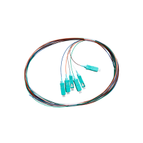 [015.012.1411] 015.012.1411 Fibre Pigtail SC OM4 Multimode 2m - 6 pack Rainbow - Aqua Connector | Backward Compatible With OM3
