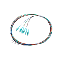 [015.012.1410] 015.012.1410 Fibre Pigtail LC OM4 Multimode 2m - 6 pack Rainbow - Aqua Connector | Backward Compatible With OM3