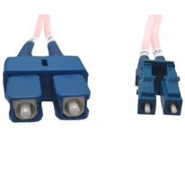 [FL.OS2LCSC05MP] FL.OS2LCSC05MP 0.5m LC-SC OS1 / OS2 Singlemode Fibre Optic Cable: Salmon Pink
