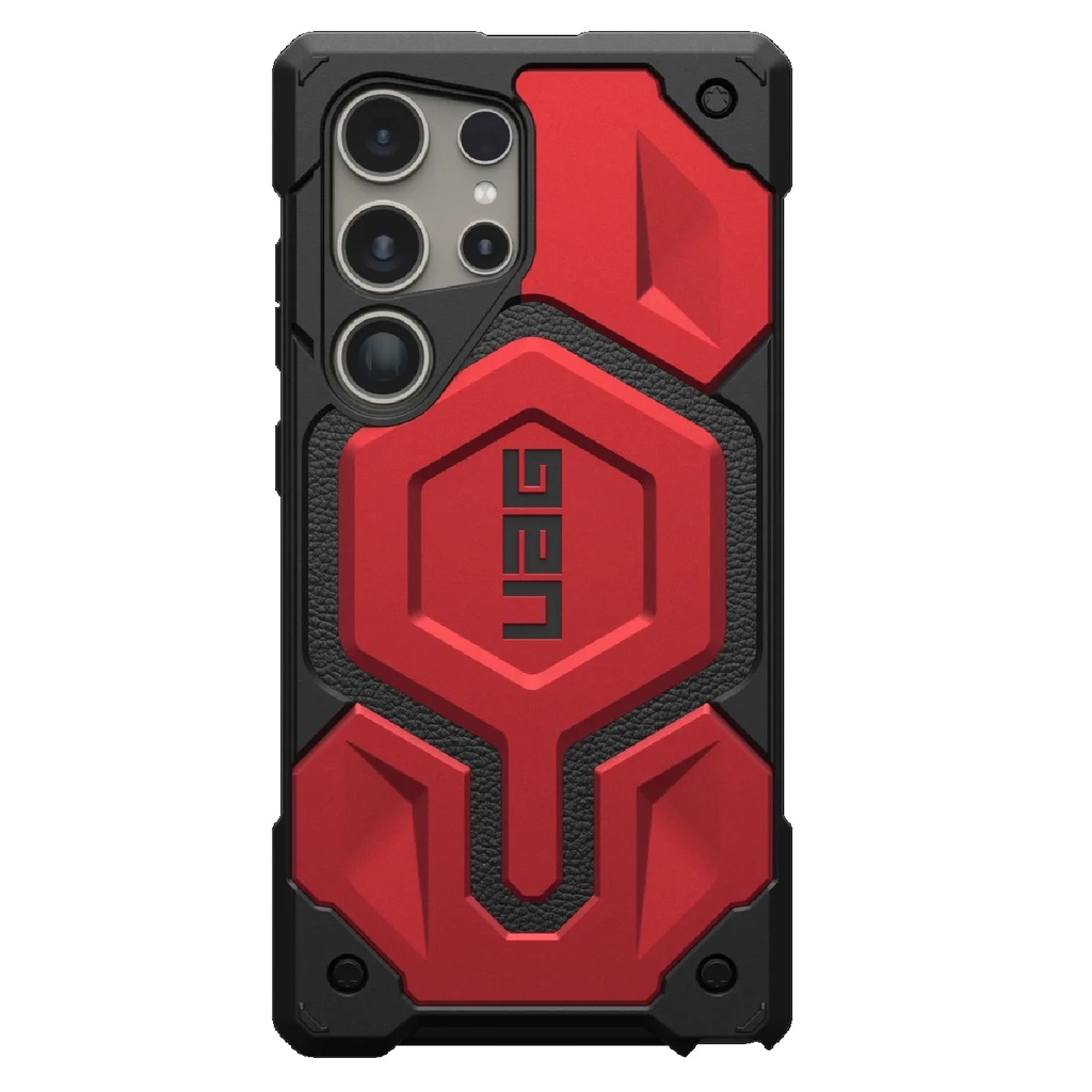 UAG Monarch Pro Magnetic Samsung Galaxy S24 Ultra 5G (6.8") Rugged Case - Crimson (214416119494), 25ft. Drop Protection (7.6M), 10 Years Warranty