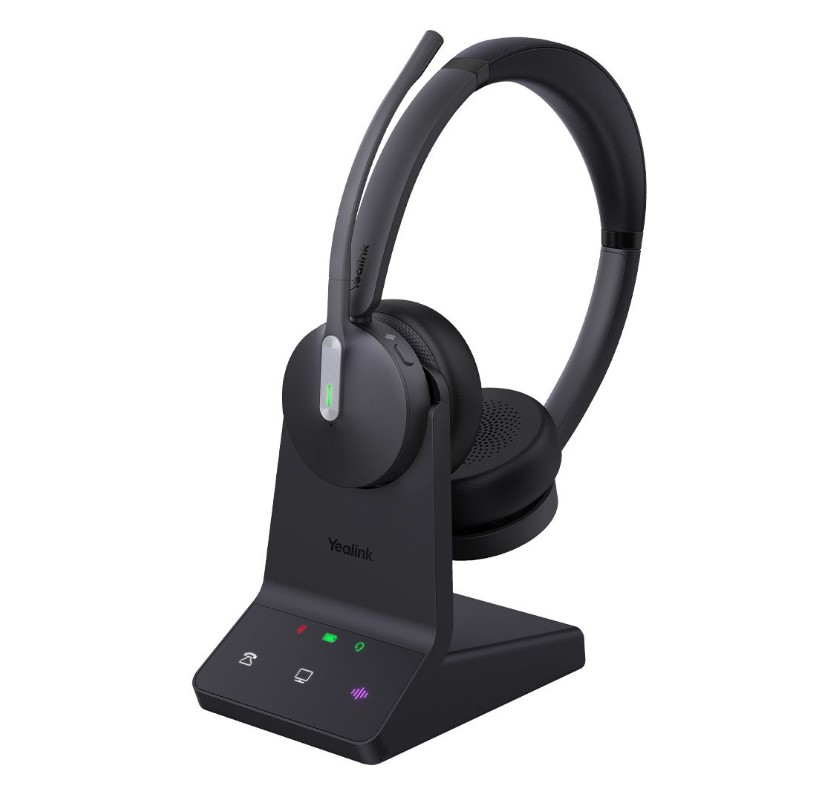 Yealink WH64 Dual UC DECT Wireless Headset, DECT  Bluetooth Wireless Technology,3-Mic Noise Cancellation,UC Certified, Charging Stands, Carrying Bag