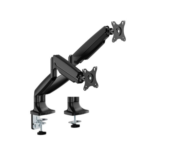 Brateck LDT82-C024-BK DUAL SCREEN HEAVY-DUTY GAS SPRING MONITOR ARM For most 17"~35" Monitors, Matte Black(LS)