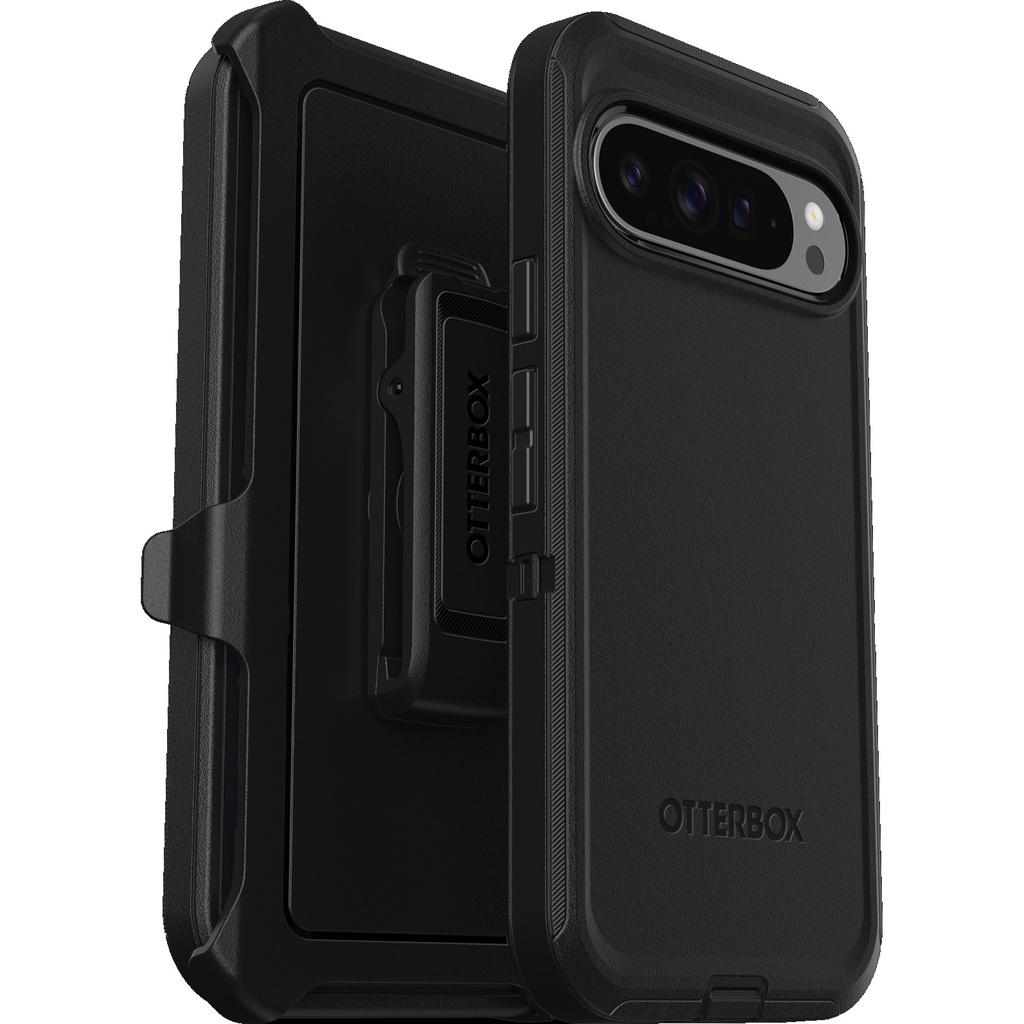 OtterBox Defender Google Pixel 9 Pro XL (6.8") Case Black - (77-95635), DROP+ 5X Military Standard, Multi-Layer, Included Holster, 7 Years Warranty